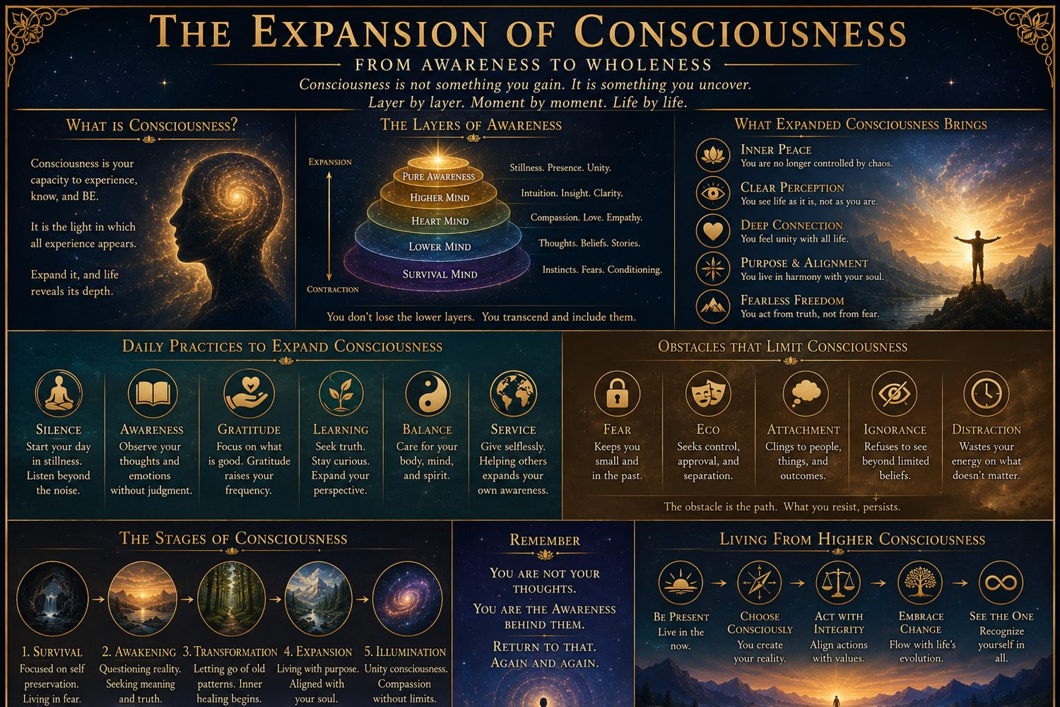 The Expansion of Consciousness. The layers of awareness, and the practices that widen them.