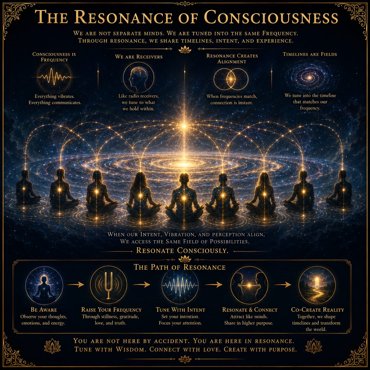The Resonance of Consciousness. Consciousness as frequency: receivers tuning into a shared field.